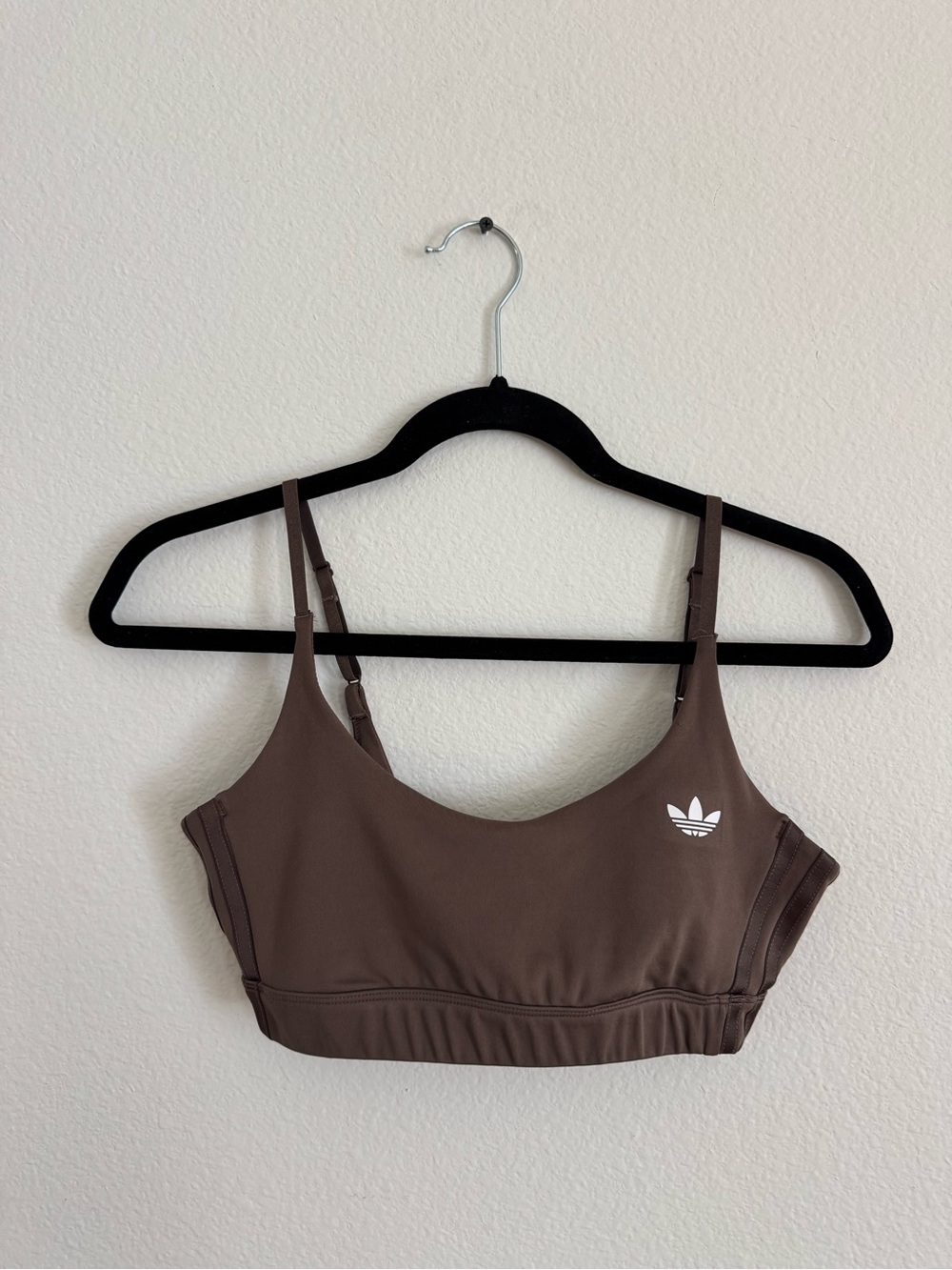 adidas Originals Women’s Chocolate Brown Scoop-Neck Sports Bra